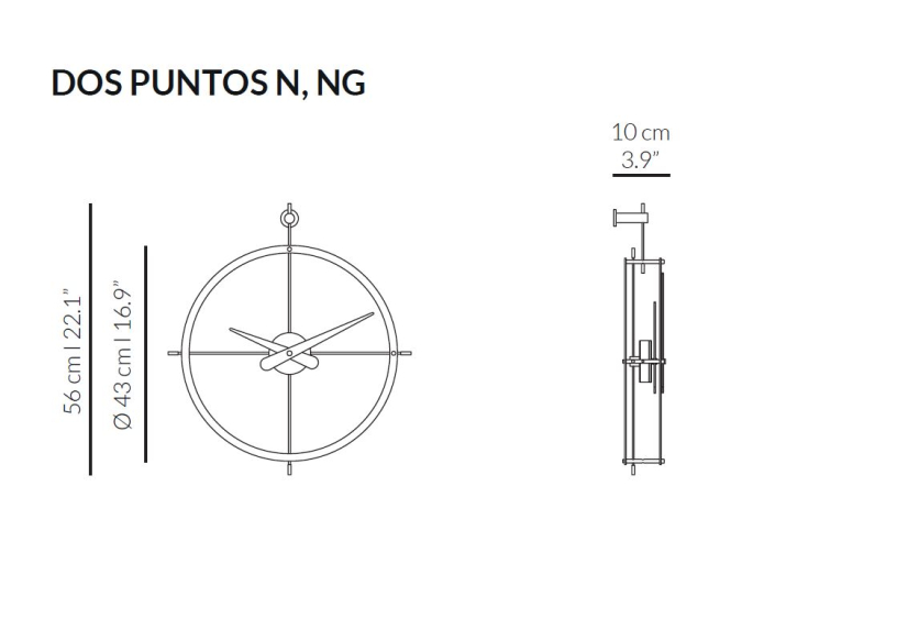2 PUNTOS - Modern and Elegant Wall Clock by Nomon | Barcelonaconcept